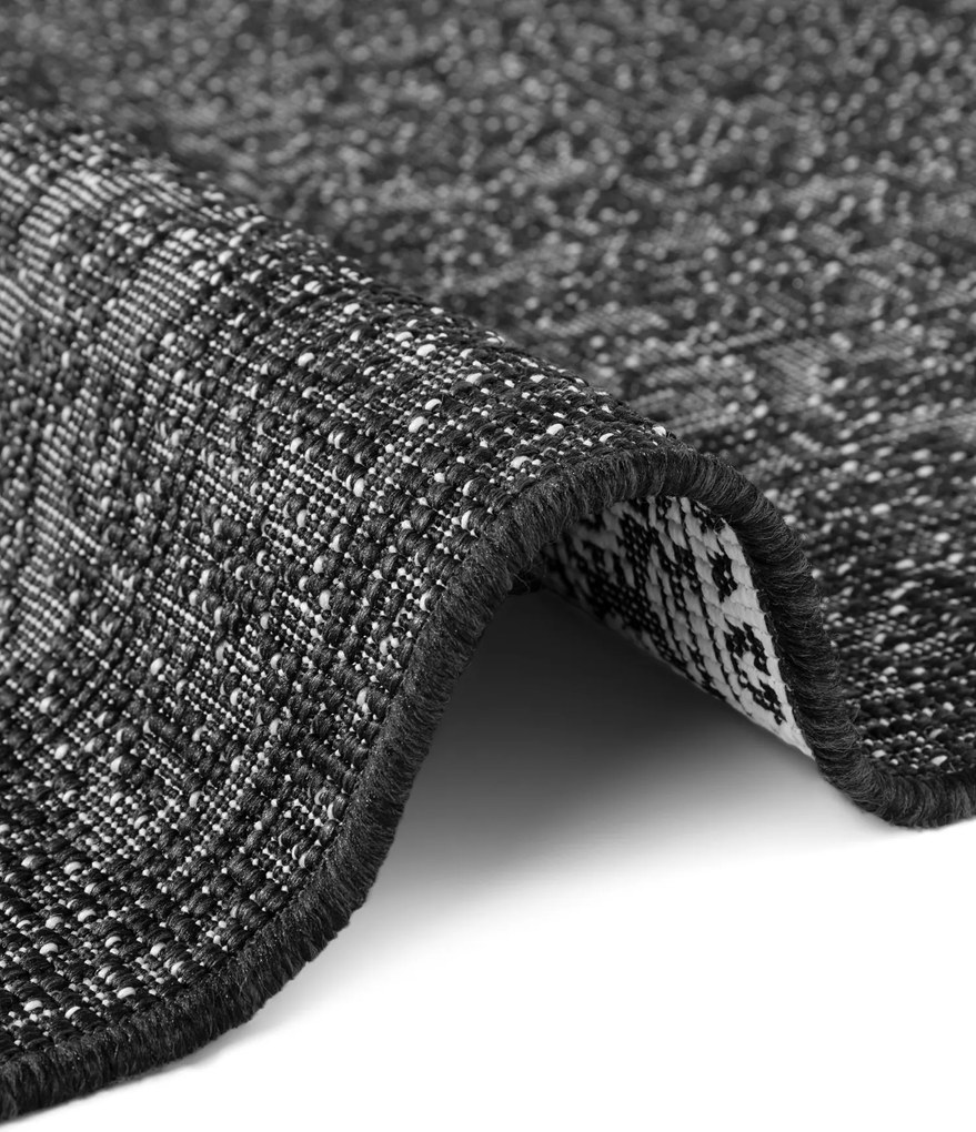 NORTHRUGS, Kusový koberec Duet Kona 106248 Black/White - na von aj na doma, 160x230, čiernobiela, chodba / predsieň