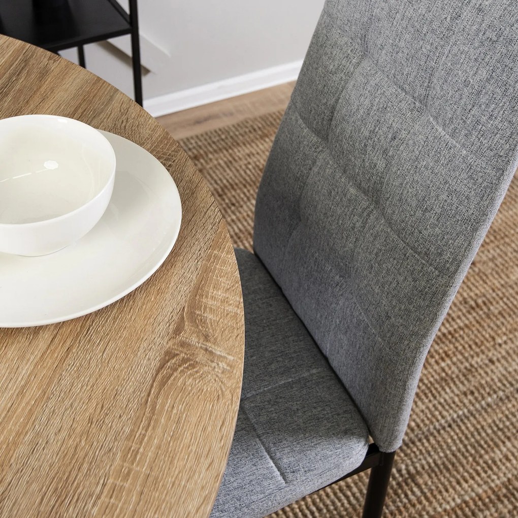 Čalouněná jídelní židle Tex šedá/černá