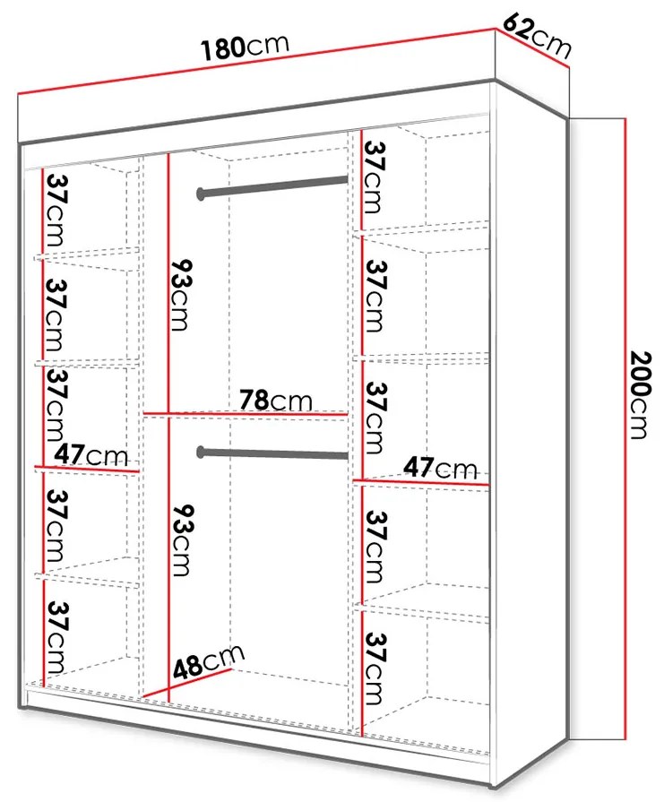 ŠATNÍKOVÁ SKRIŇA RENÉ 180, ČIERNÁ