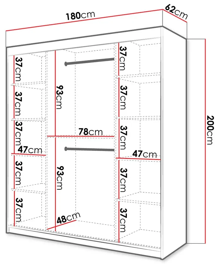 ŠATNÍKOVÁ SKRIŇA RENÉ 180, ČIERNÁ