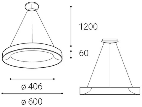 LED2 BELLA 60 P-Z, W 50W 2CCT 3000K/4000K 3270451