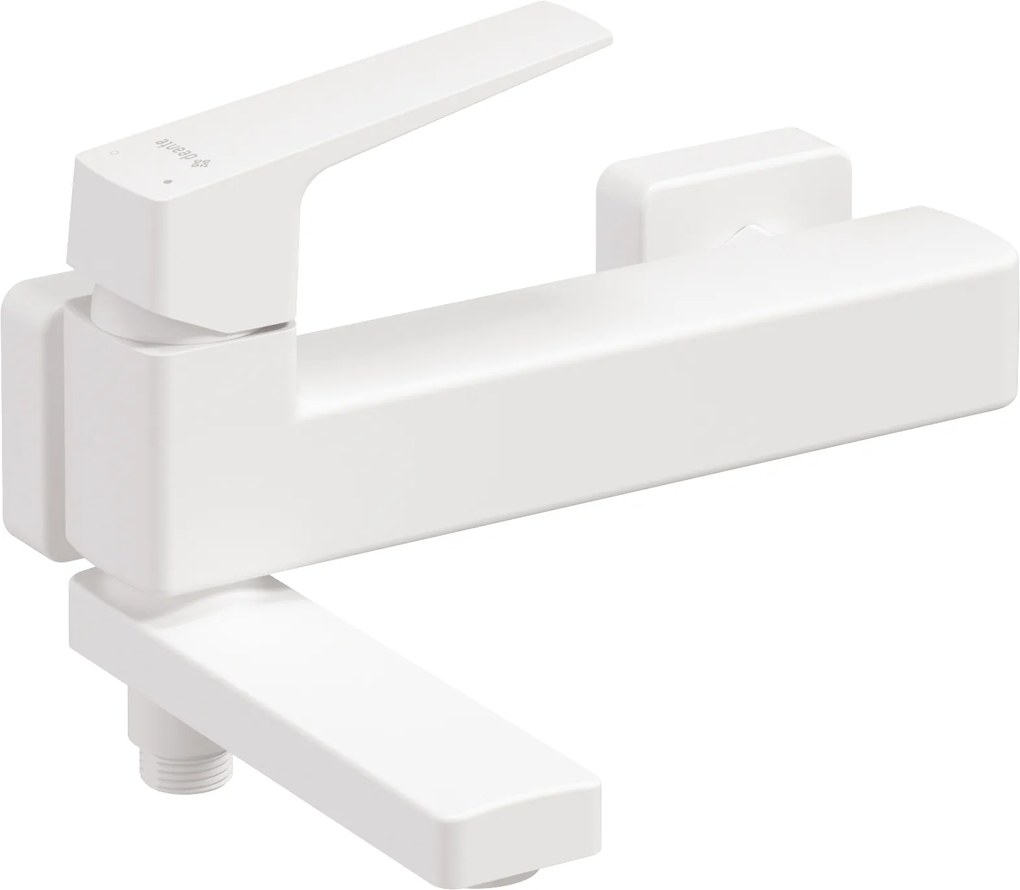 Deante Blur, nástenná vaňová batéria s otočným výtokom, 150 mm, biela matná, DEA-BQL_A12M