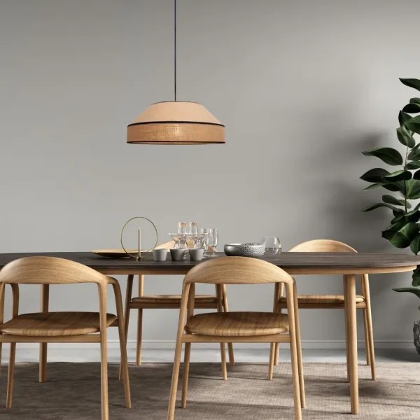 Luster na lanku MANISO 1xE27/60W/230V pr. 45 cm béžová