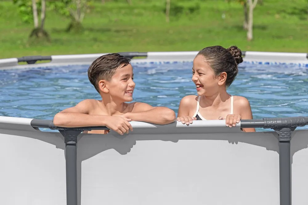 LEAN Záhradný okrúhly rámový bazén 427 x 122 cm