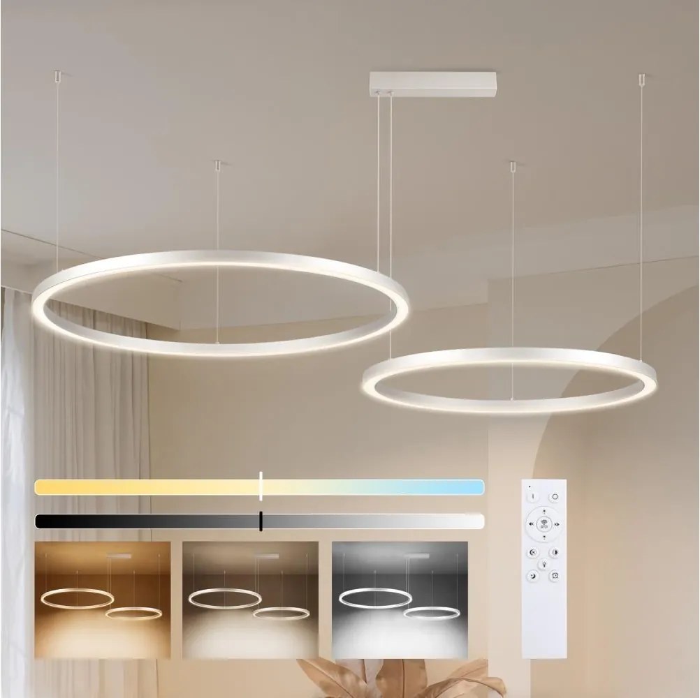 Brilagi - LED stmievateľný luster na lanku PORTOFINO LED/98W/230V strieborná + DO