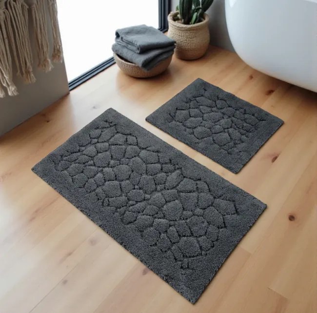 Sada kúpeľňových koberčekov BOSTON 10 grafitová