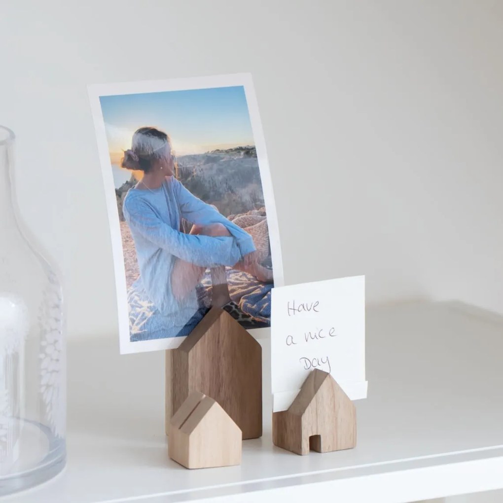 räder Drevený stojan na fotografie House – set 3 ks