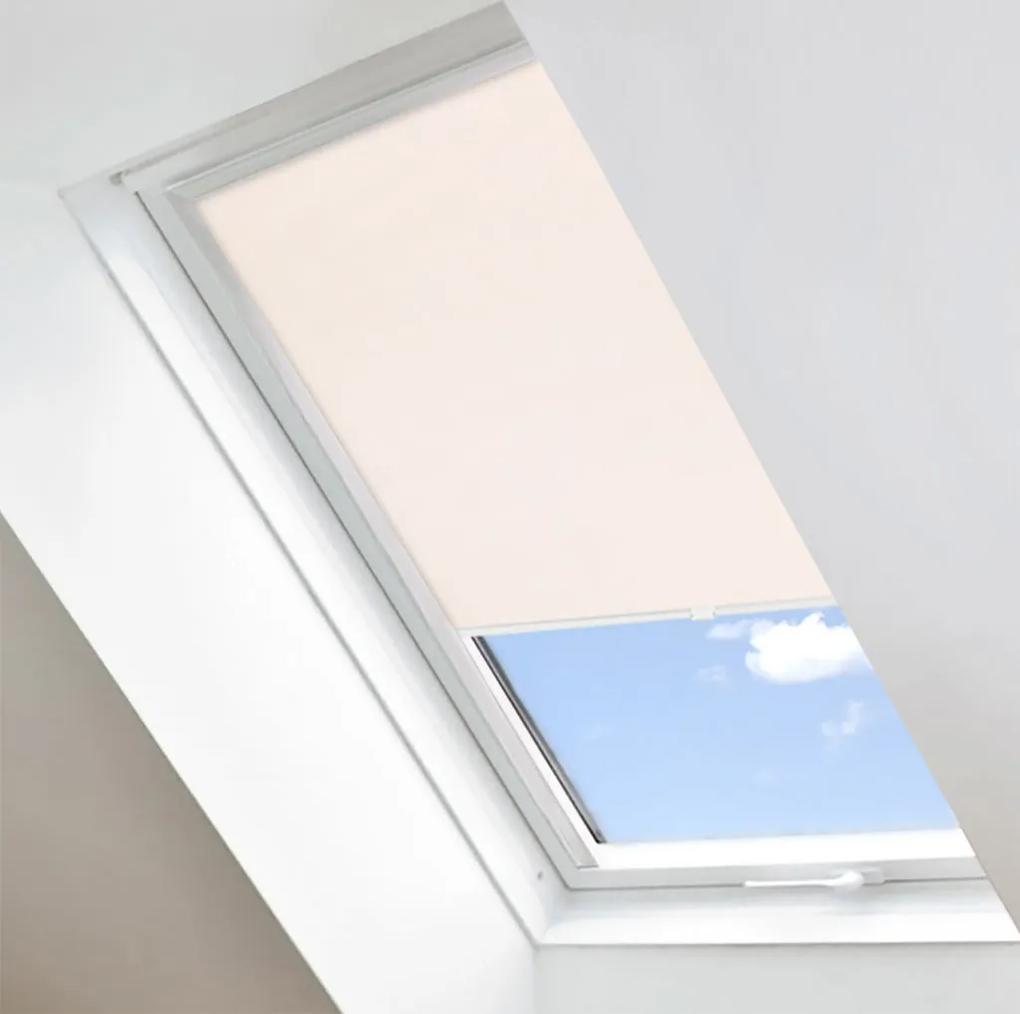 FOA Látková roleta na strešné okná, BASIC, Krémová, LS 101 , 35 x 54 cm, Farba profilu: Biela