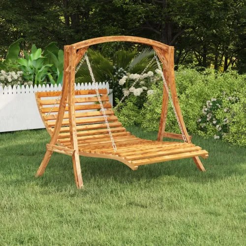 vidaXL Hojdacia posteľ masívny smrek s tíkovou povrchovou úpravou 143x120x65 cm-