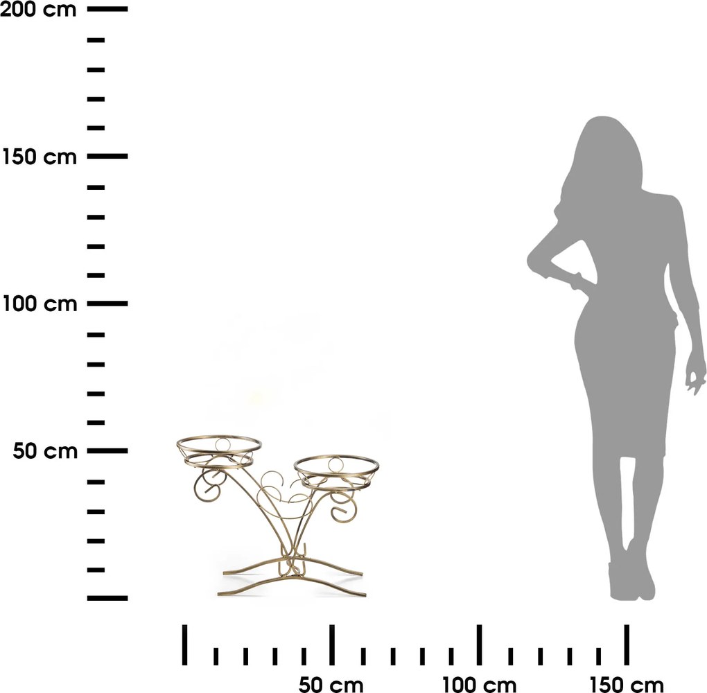 STOJAN NA KVETINÁČ AVERY 49X66 CM ZLATÁ