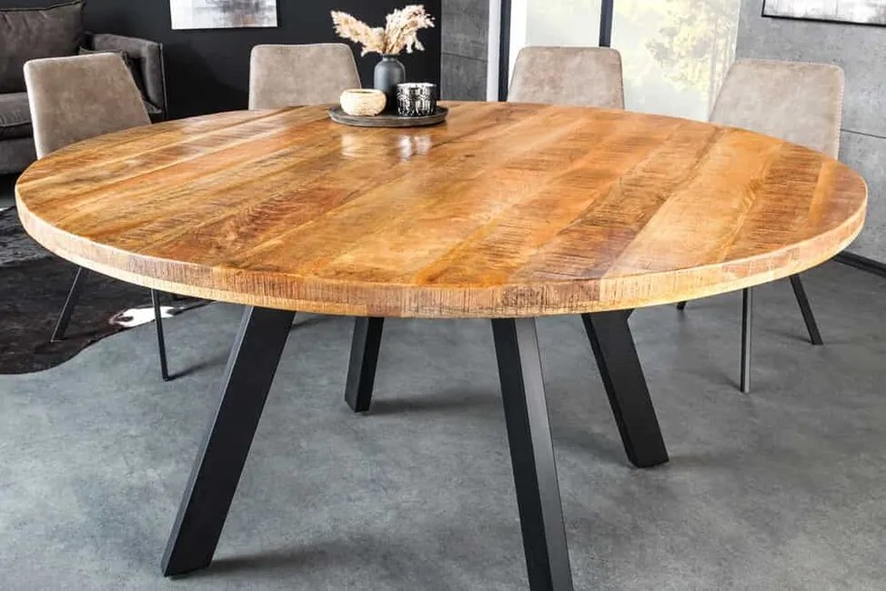 Okrúhly jedálenský stôl z masívu Iron Craft Mango 145cm