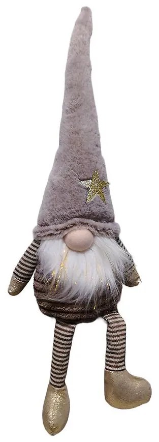 Škriatok hnedý visiace nohy 54 cm 57hy250746