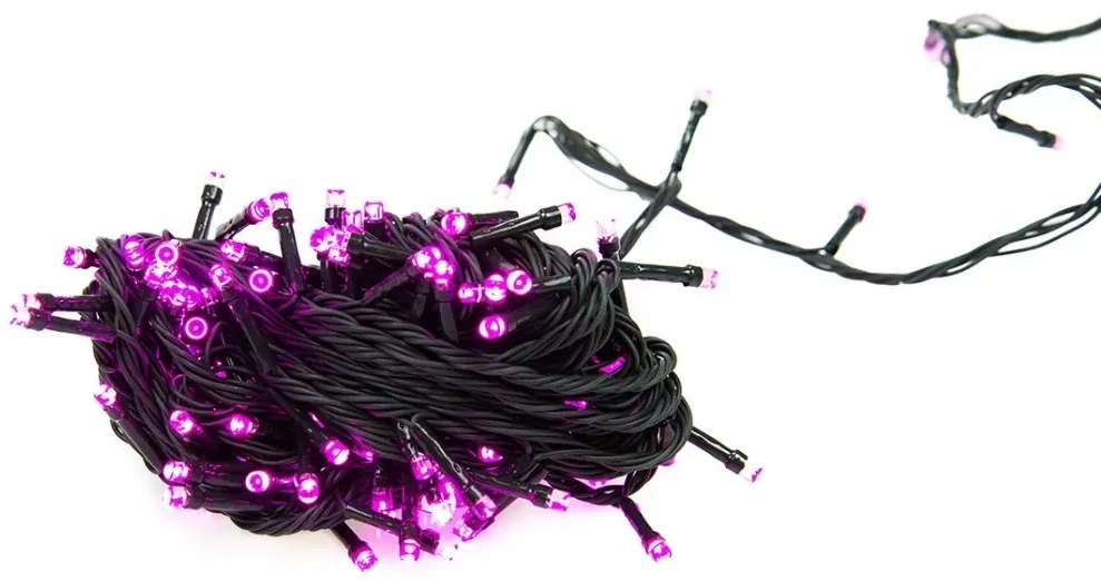 Vianočné svetielka - 100 LED - 10 m - fialové - vnútorné