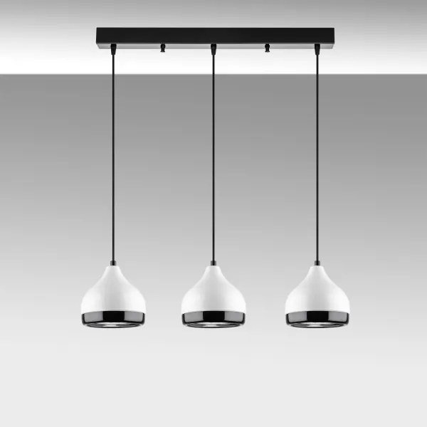 Závesné svietidlo na lanku YILDO 3xE27/40W/230V biela/čierna