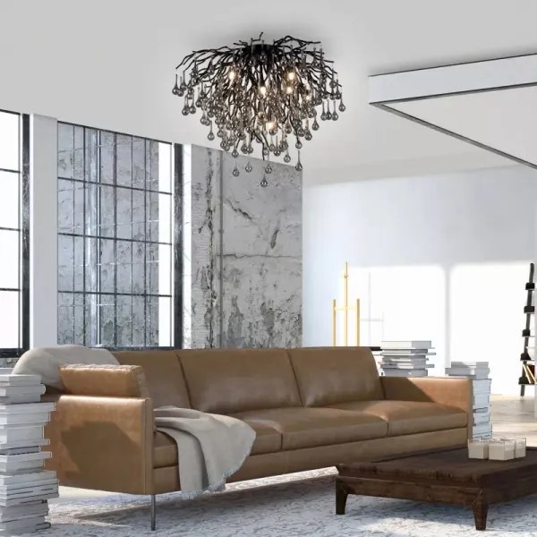 Paul Neuhaus 8091-18 - Prisadený luster ICICLE 9xG9/40W/230V priemer 50 cm čierny