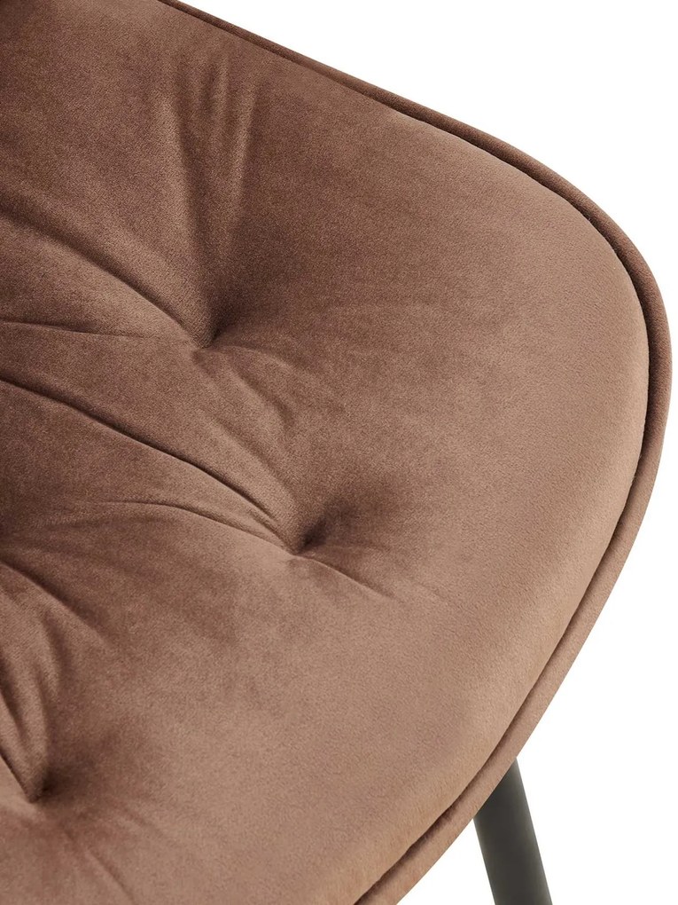 Jedálenská stolička Wallace - zamat - Hnedá