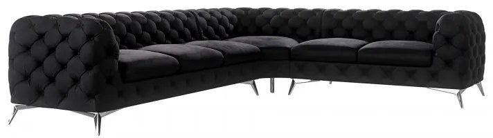 ROHOVÁ SEDAČKA CHESTERFIELD LARISSA PRAVÁ - ĽAVÁ GLOSS VELVET 1206 ZAMATOVÁ LÁTKA 323 X 264 cm