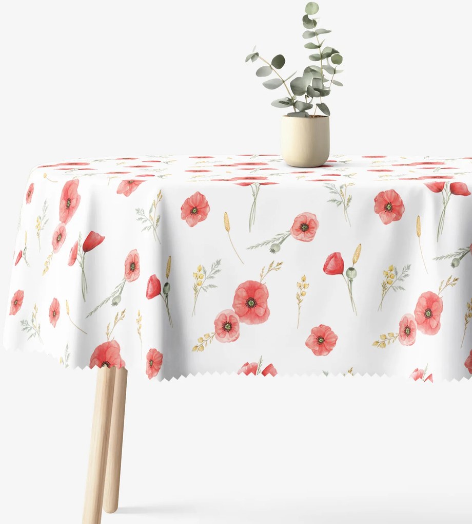 Goldea oválny teflónový obrus - vlčie maky 140 x 200 cm