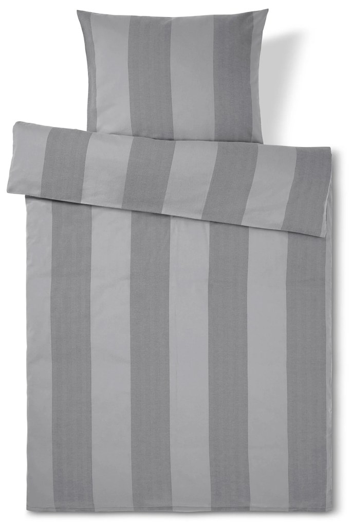 Posteľná bielizeň z luxusného flanelu, so sivými prúžkami, štandardná veľkosť