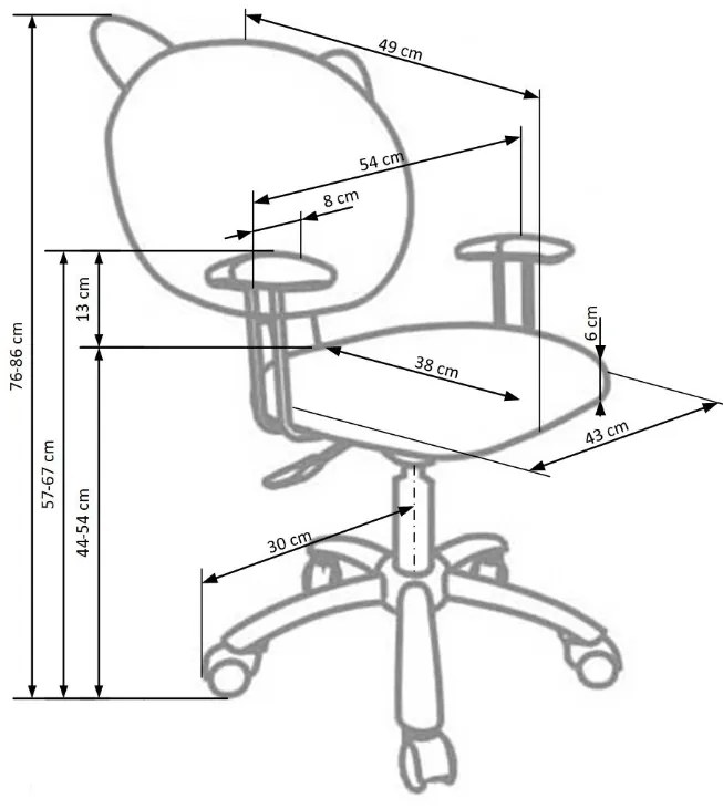 Detská otočná stolička KITTY