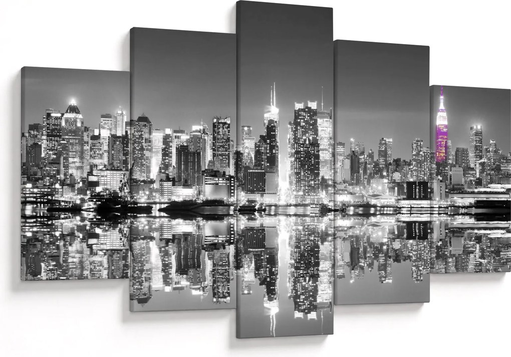 Obrázok - New York a fialový mrakodrap (150x105 cm)