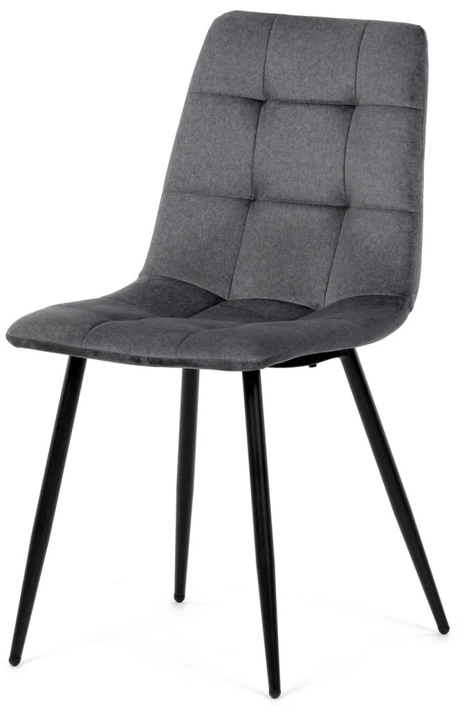 Otočná zamatová jedálenská stolička Autronic DCL-X7015 GREY2 – sivá, industriálna