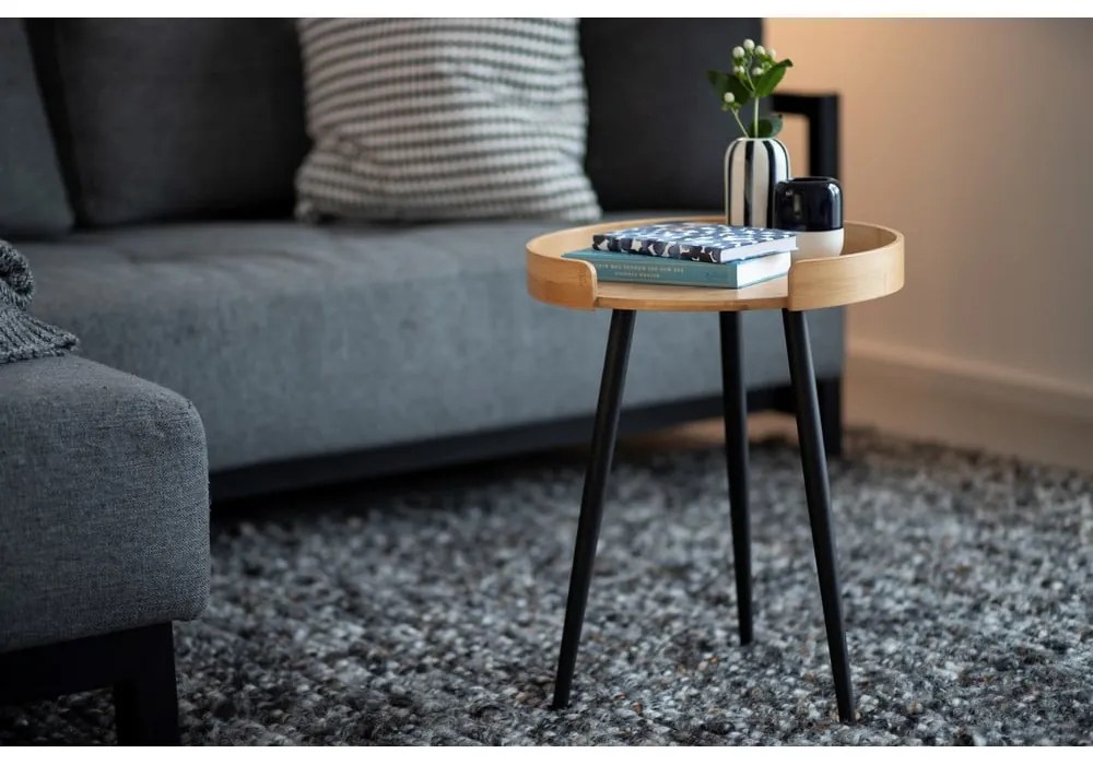 Bambusový okrúhly odkladací stolík ø 40 cm Loft – Wenko