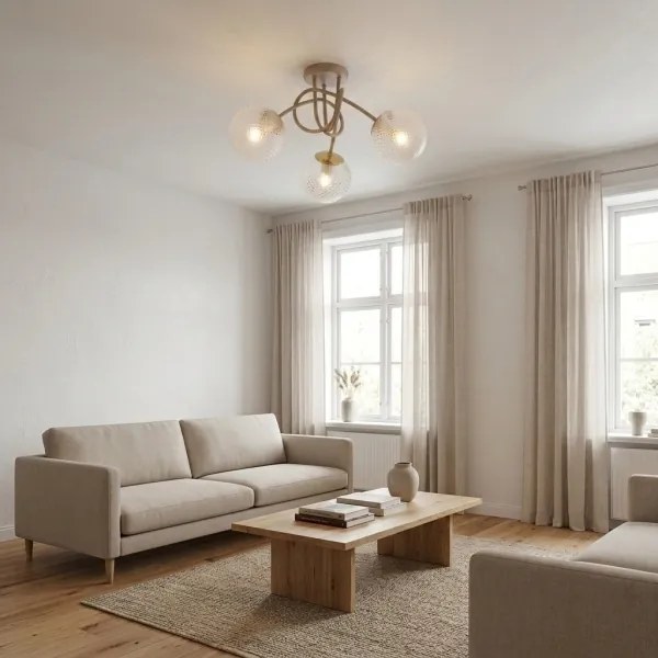 BRILAGI - Prisadený luster STELLA 3xE27/60W/230V béžová/zlatá