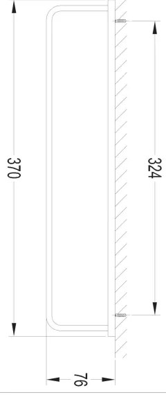 OMNIRES DA70230BL - Nástenný vešiak na uteráky DARLING 37 cm polomatná čierna
