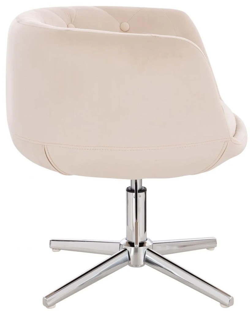 LuxuryForm DESIGN Kreslo MONTANA VELUR na striebornom kríži - krémové