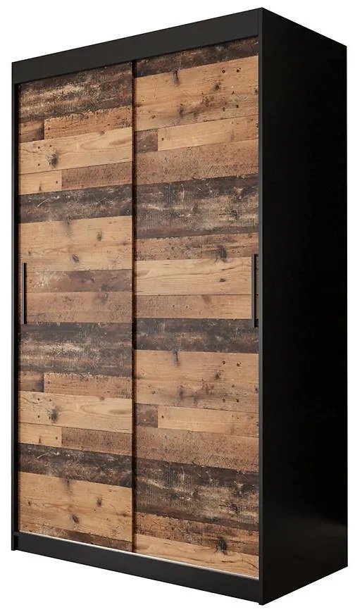 Skriňa Old Wood T 120 Čierna/Old Style