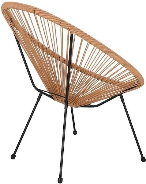 Záhradné kreslo oválne, výška 87 cm, odtiene béžovej a hnedej Springos - GF0084