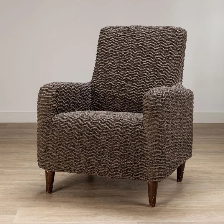 Bielastické poťahy CRISTINA oriešková kreslo (š. 60 - 110 cm)