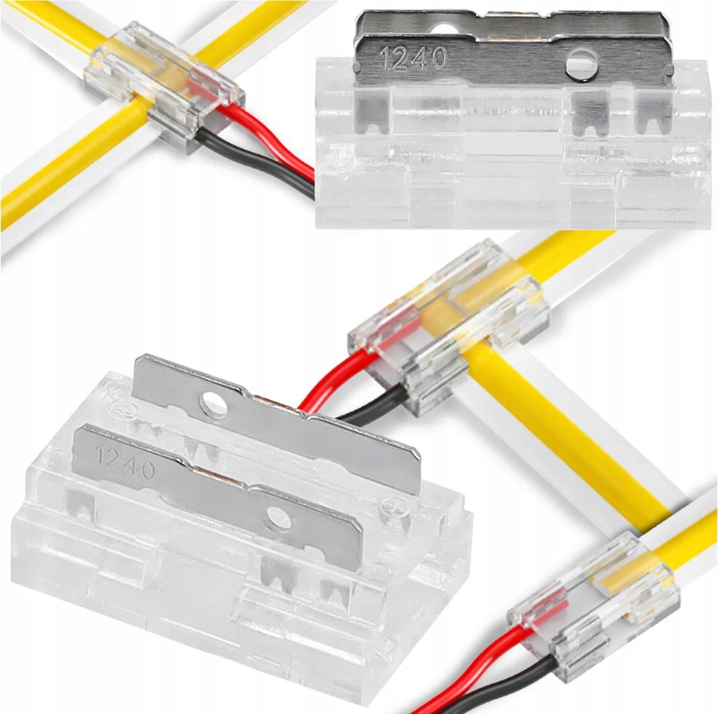 BERGE Univerzálny konektor pre COB SMD LED pásik 8mm, hranatý - zacvakávací