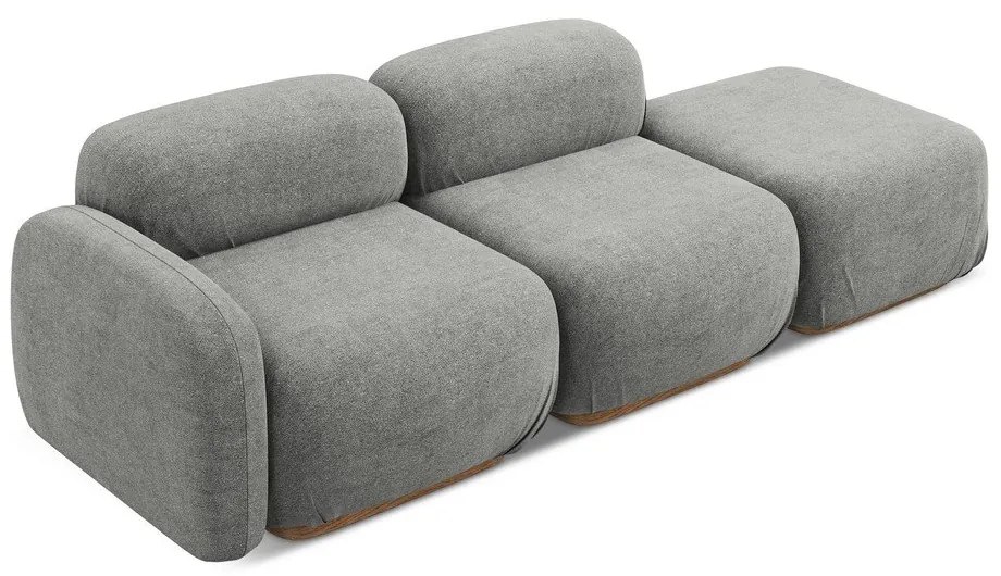 Sivá leňoška z textílie buklé (pravý roh) Ailani – Makamii