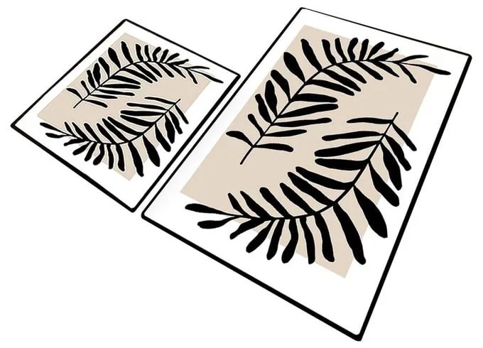 Béžové kúpeľňové predložky v súprave 2 ks 60x100 cm Casting – Foutastic