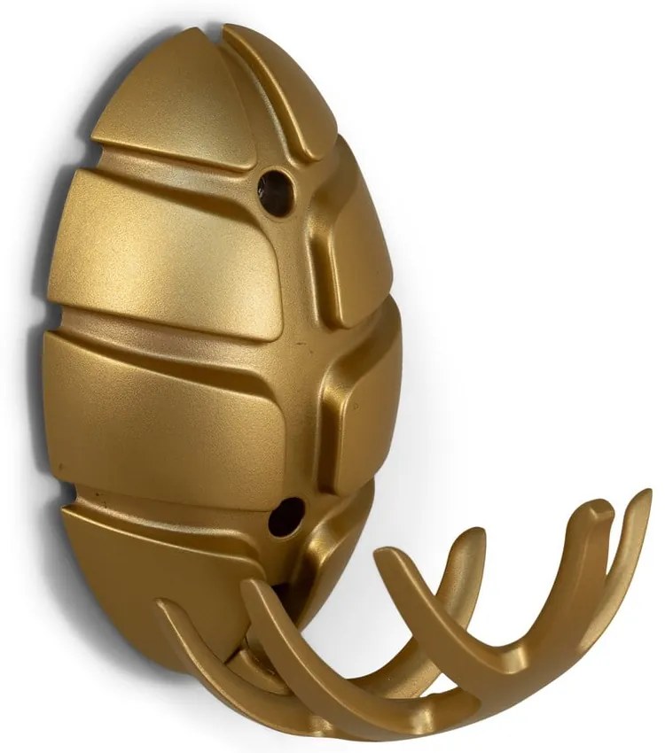Nástenný plastový háčik v zlatej farbe Bug – Spinder Design