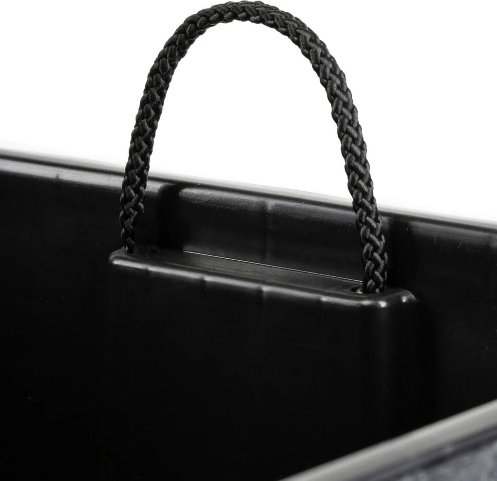 PLASTOVÝ KVETINÁČ PORTO 75X39,5X39,5 CM IMITÁCIA BETÓNU ČIERNA