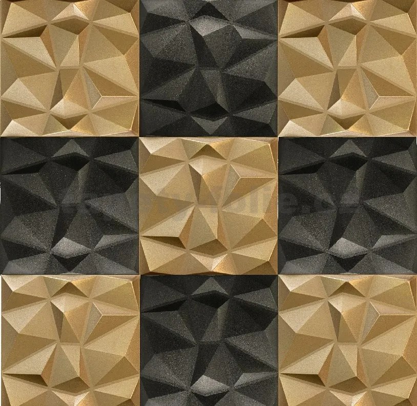 Stropné panely 3D XPS 0004, cena za kus, rozmer 50 cm x 50 cm, DIAMANT čierny, IMPOL TRADE
