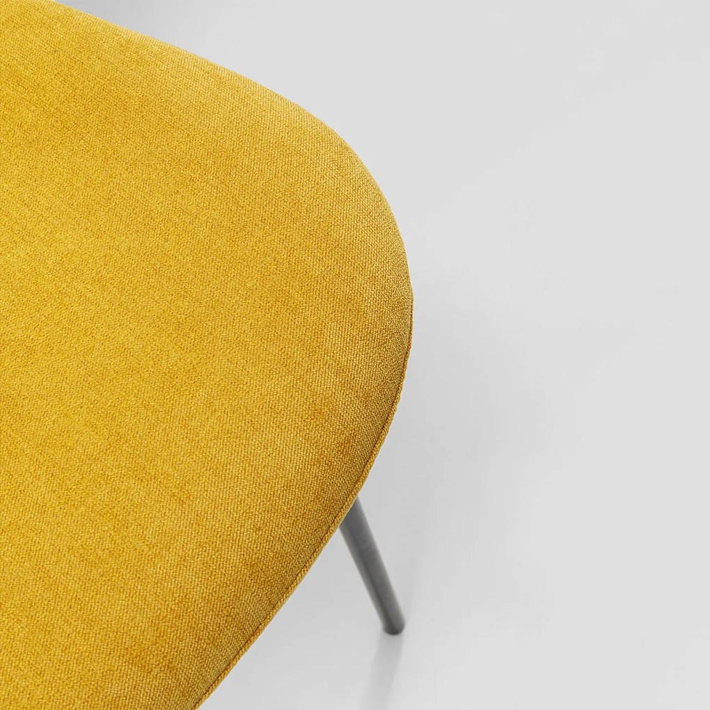 Žltá čalúnená jedálenská stolička Frida / set 2 ks KARE DESIGN