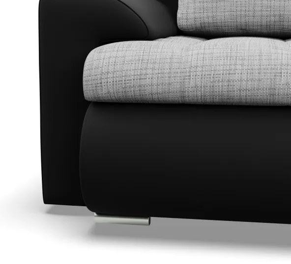 Sedacia súprava FORESTA v tvare U, pravá sivá / čierna