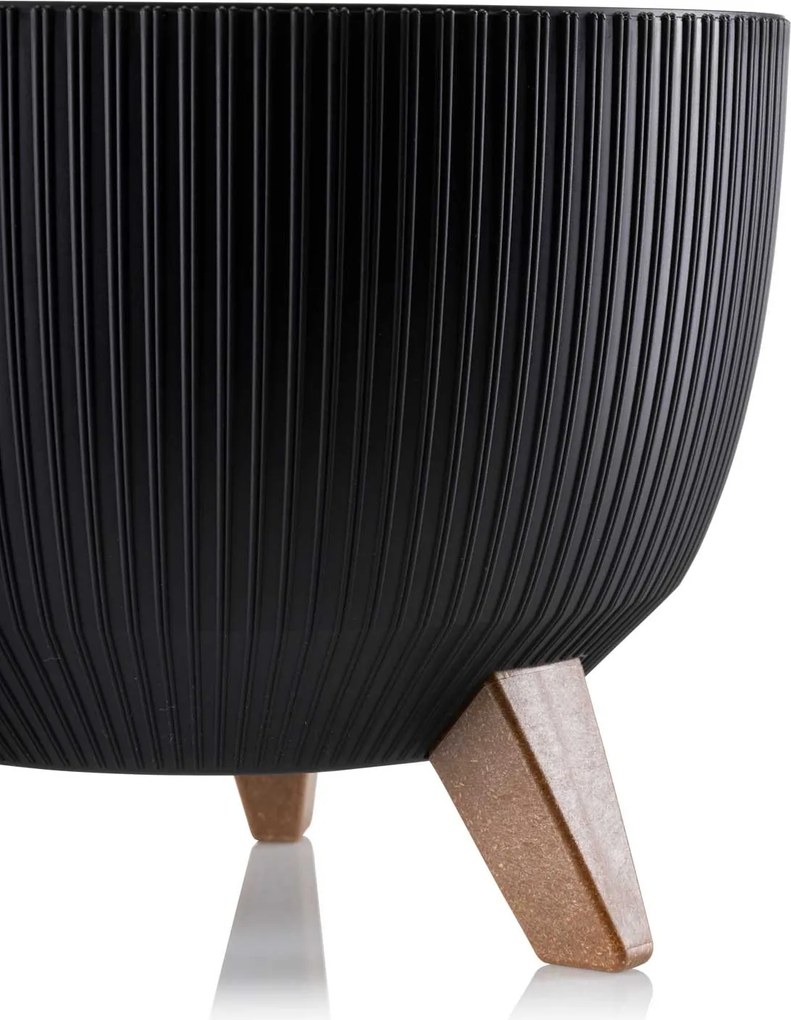 PLASTOVÝ KVETINÁČ ROSA LINEA ECO SADA 2KS 15X24,3 CM+18,3X29,2 CM ČIERNA