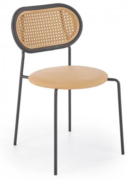Jedálenská stolička MATILDA — oceľ, plast, béžová