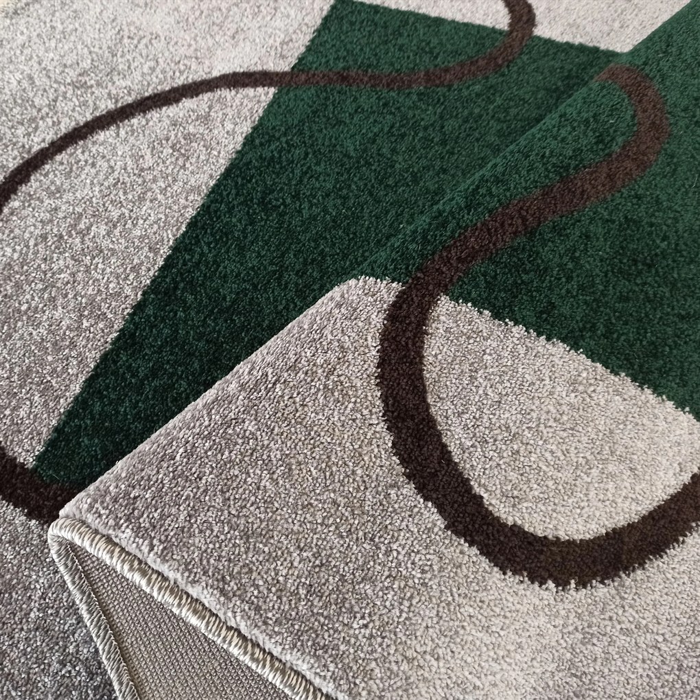 DY Sivo-zelený koberec s geometrickým vzorom Otto 08 Rozmer: 160x220 cm