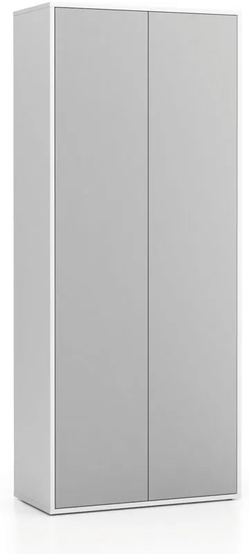 Kancelárska šatníková skriňa LAYERS, výsuv, 800 x 400 x 1905 mm, biela / sivá