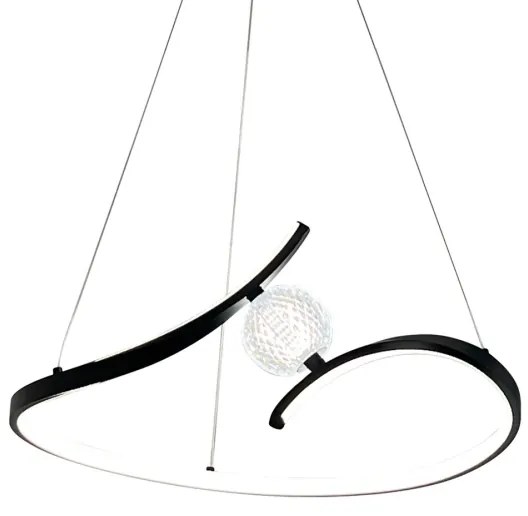 LED Luster na lanku PERLA LED/34W/230V čierna