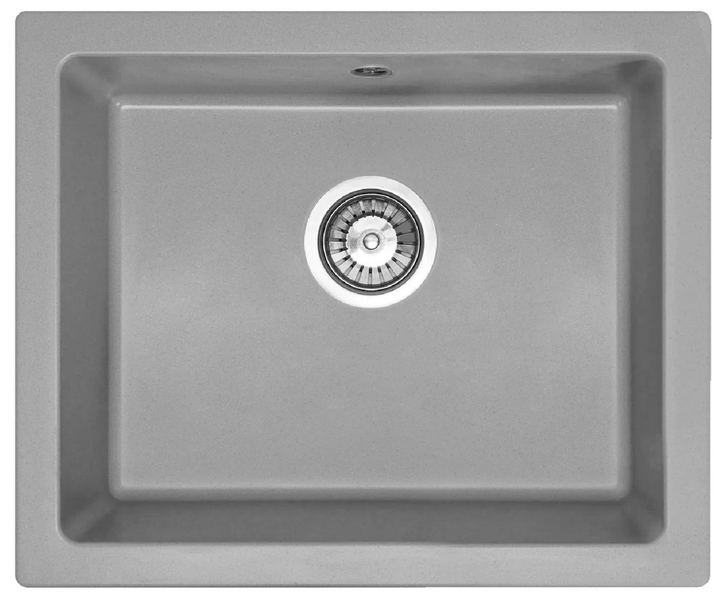 Rea Nels, 1-komorový granitový kuchynský drez 560x465x200 mm, šedá, ZLE-00118