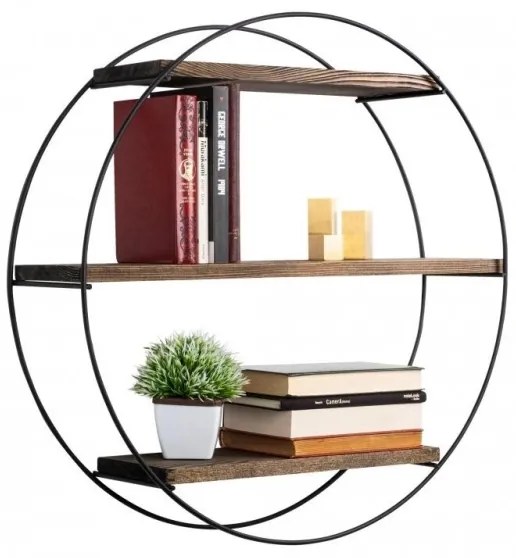 Nástenná polica TULIPA 60x15 cm smrek/čierna