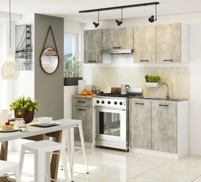 Horná kuchynská skrinka OLIWIA W60 H580 biela / betón