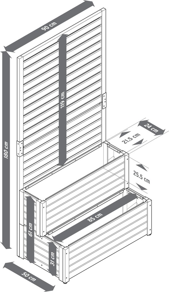 Stupňovitý stojan na rastliny vo forme paravánu 2 v 1